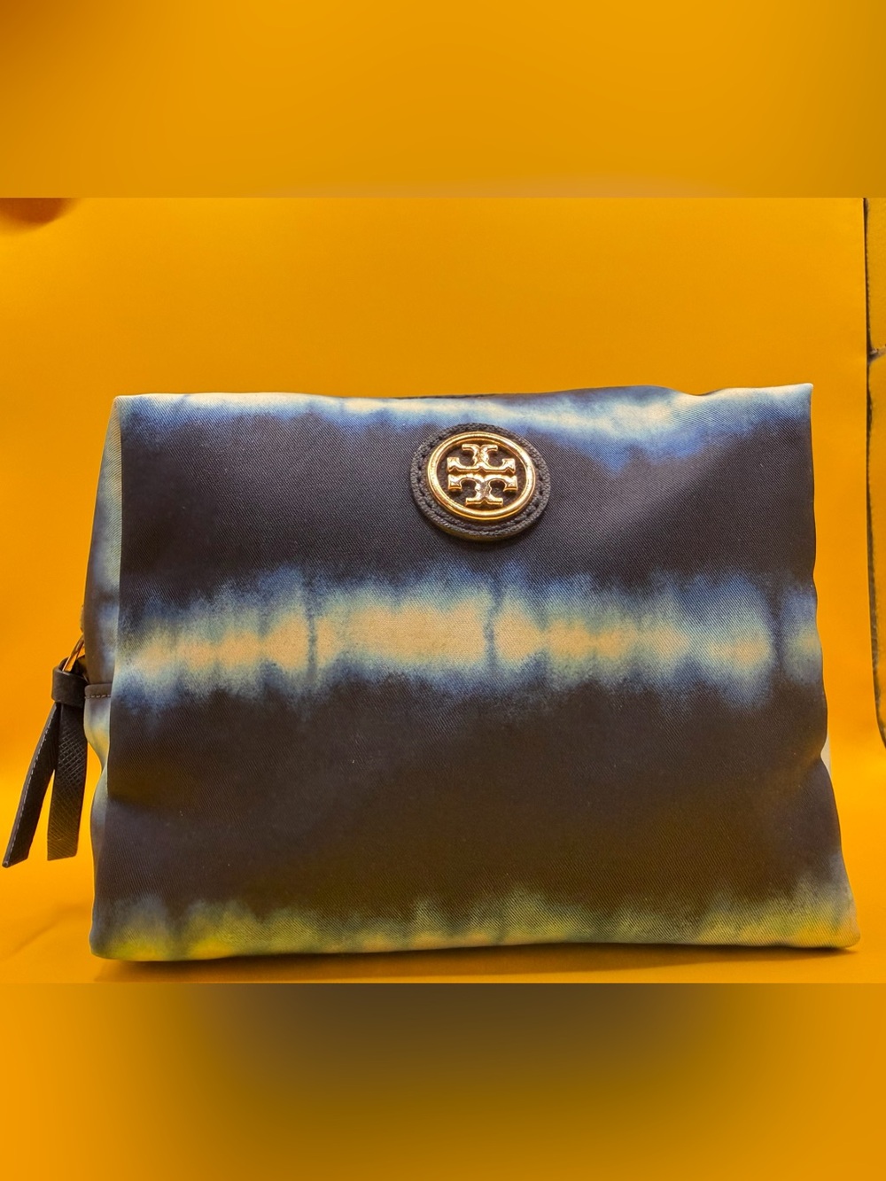 Tory Burch Authentic Luxury Brigitte Nylon Cosmetic Case in Tie-Dye NWOT
